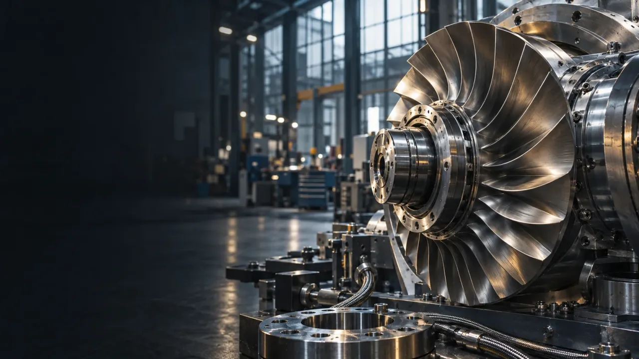 Conceptual visualization of industrial equipment in an engineering workshop